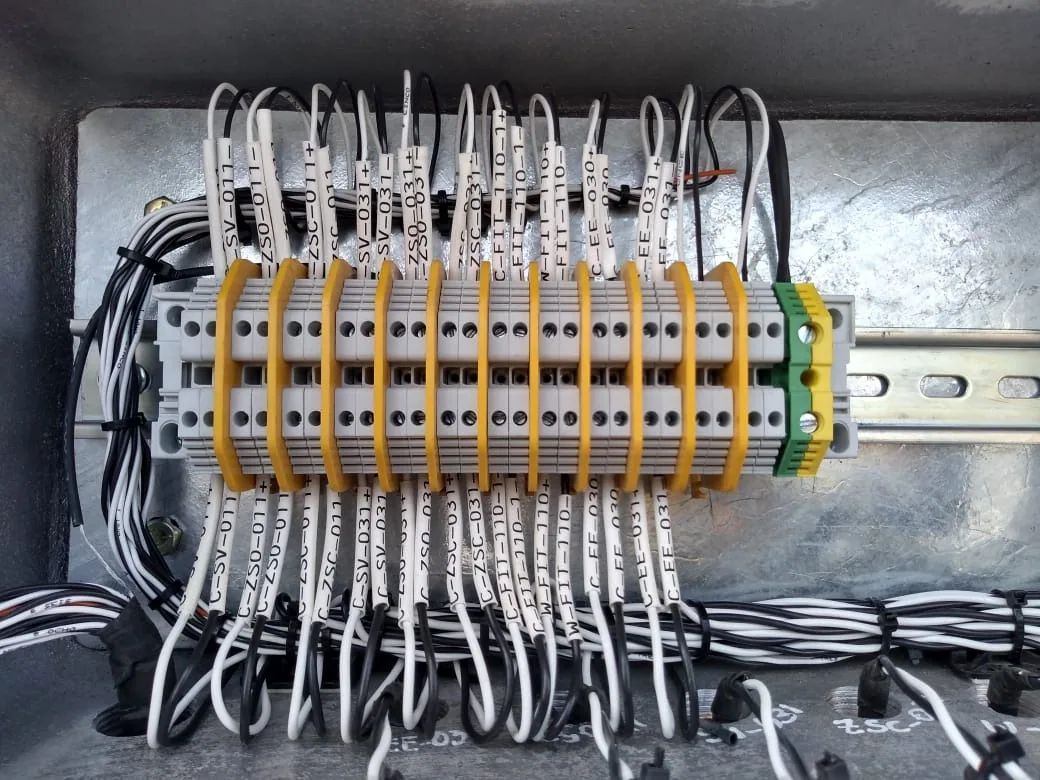 Bornera de instrumentación cableada